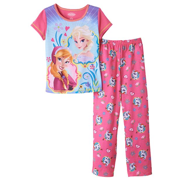 Disney Frozen Anna Elsa Olaf Pajama Set Girls