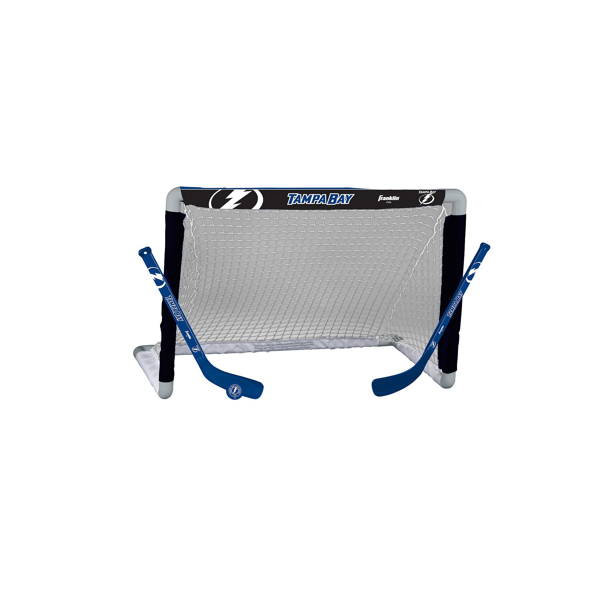 Franklin Sports Tampa Bay Lightning Mini Hockey Goal Set, Multicolor