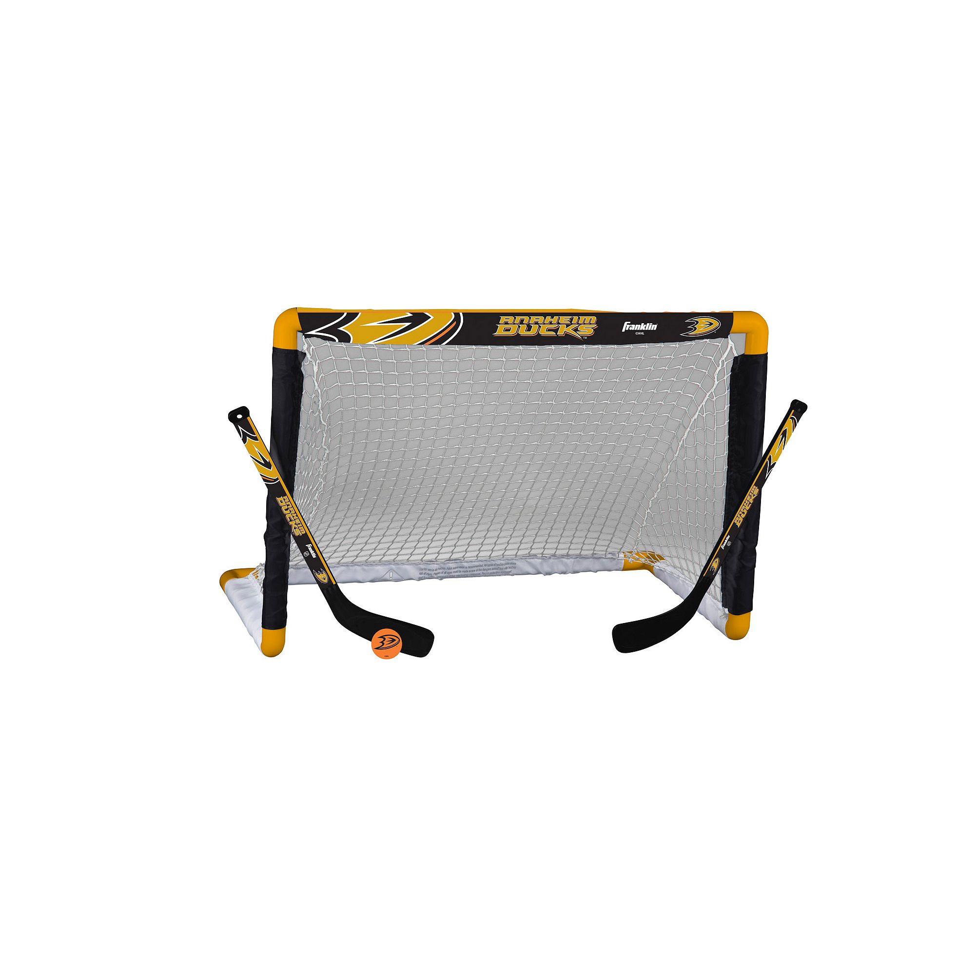 Franklin Sports Anaheim Ducks Mini Hockey Goal Set, Multicolor
