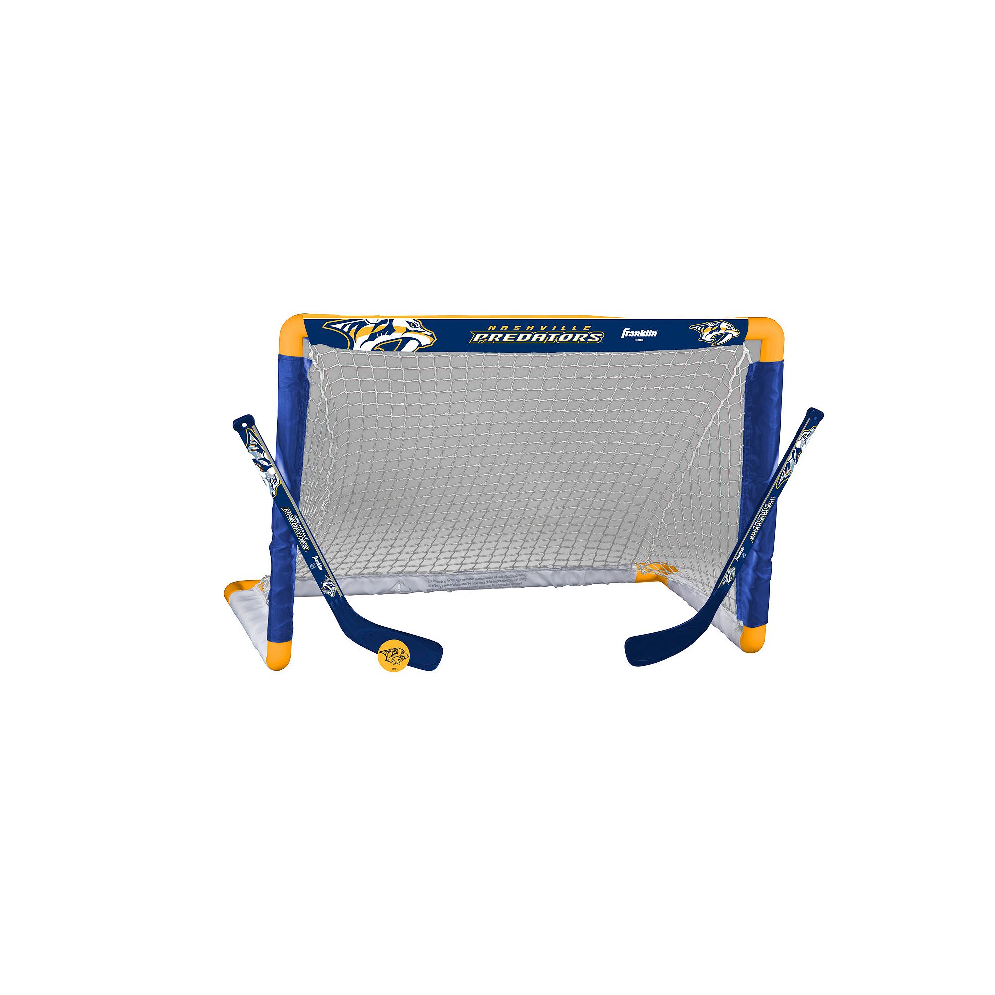 Franklin Sports Nashville Predators Mini Hockey Goal Set, Multicolor