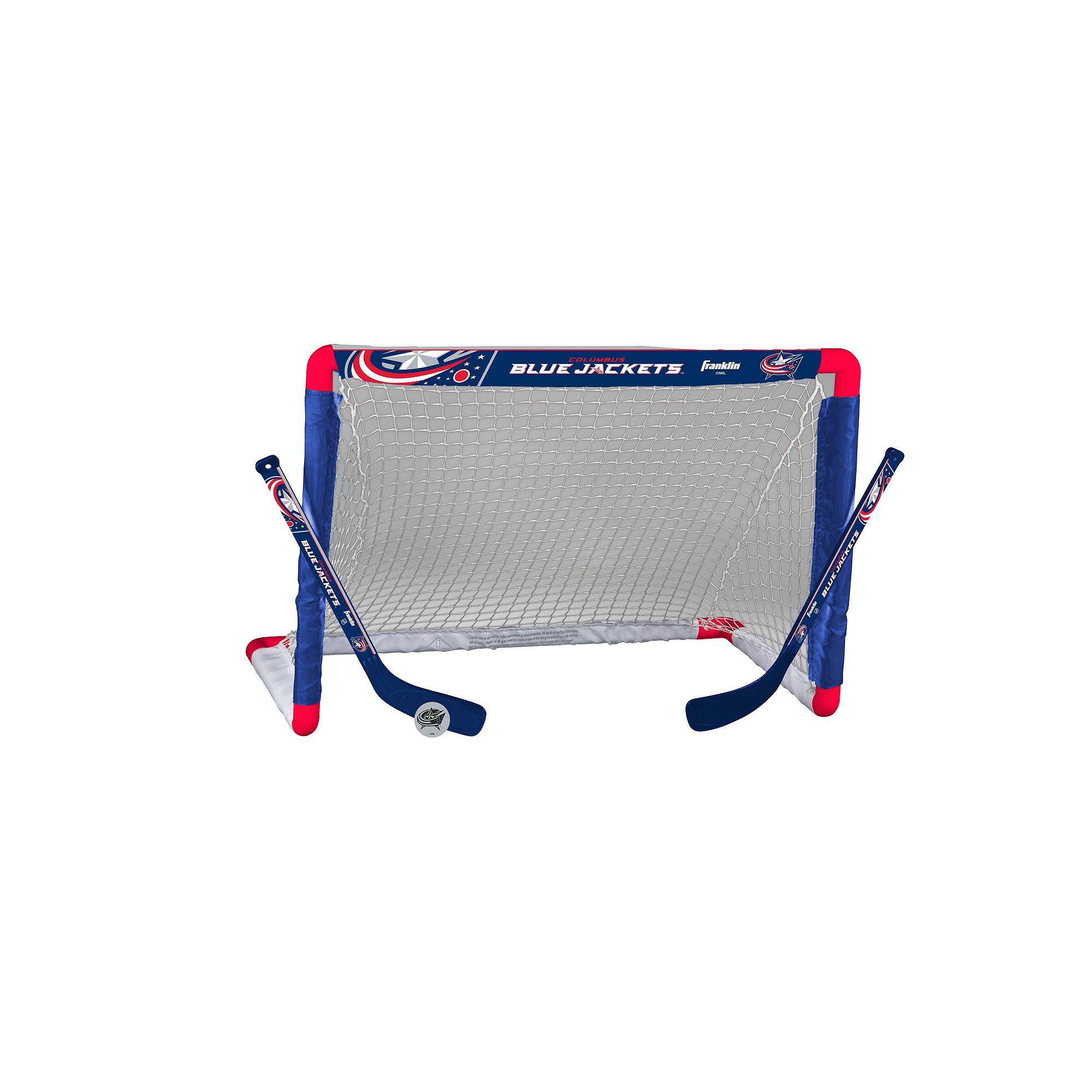 Franklin Sports Columbus Blue Jackets Mini Hockey Goal Set, Multicolor