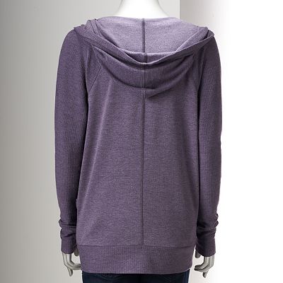 Simply Vera Vera Wang Simply Breathe Faux Wrap French Terry Hoodie Women s
