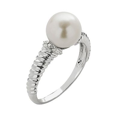 PearLustre by Imperial Freshwater Cultured Pearl and Diamond Accent 10k White Gold Ring