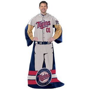 Minnesota Twins Uniform Comfy Throw Blanket with Sleeves by Northwest