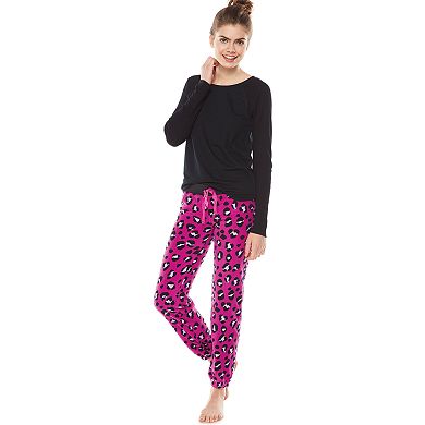 Juniors' SO® Pajamas: Printed Banded-Bottom Microfleece Pajama Pants