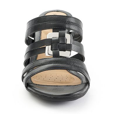sole (sense)ability Women's Comfort Slide Wedge Sandals