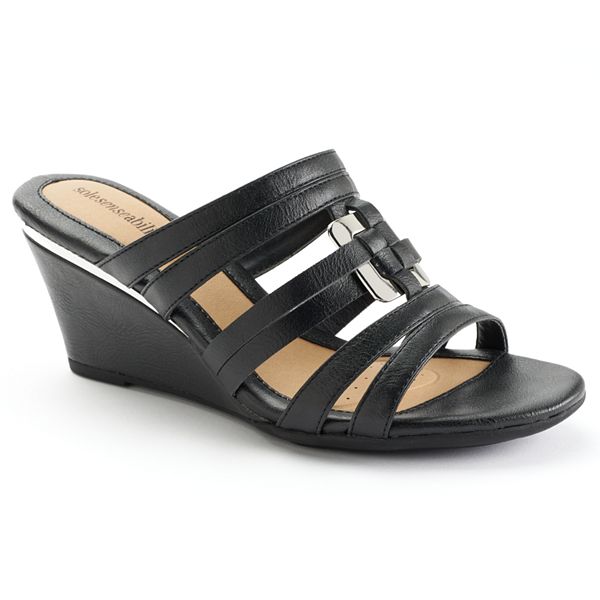 Black wedge deals sandals kohls