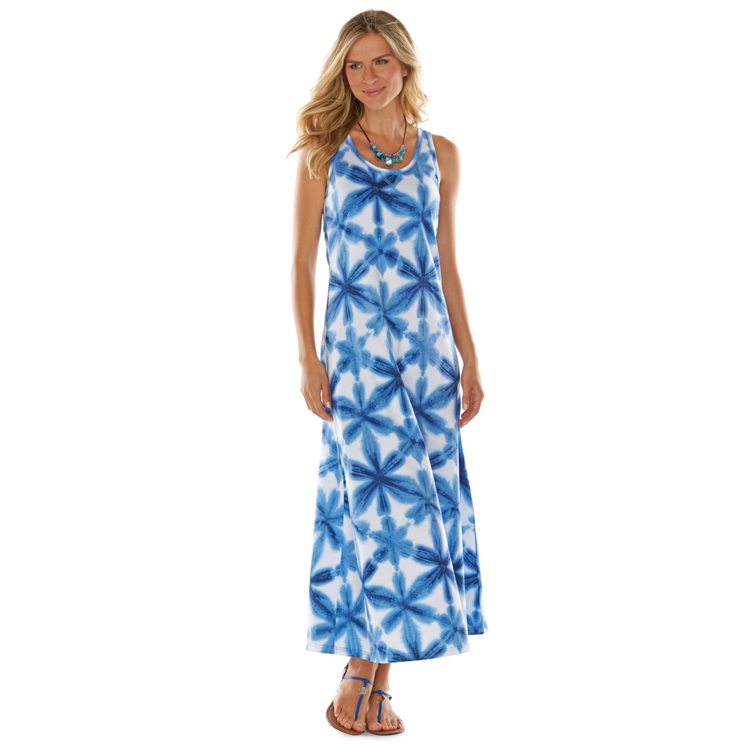 tie dye maxi tank dress