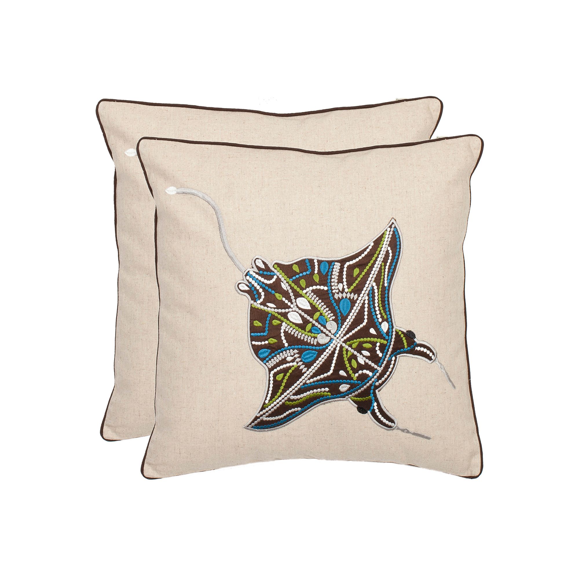 Sakura Ray 2-piece Throw Pillow Set, Multi/Crm