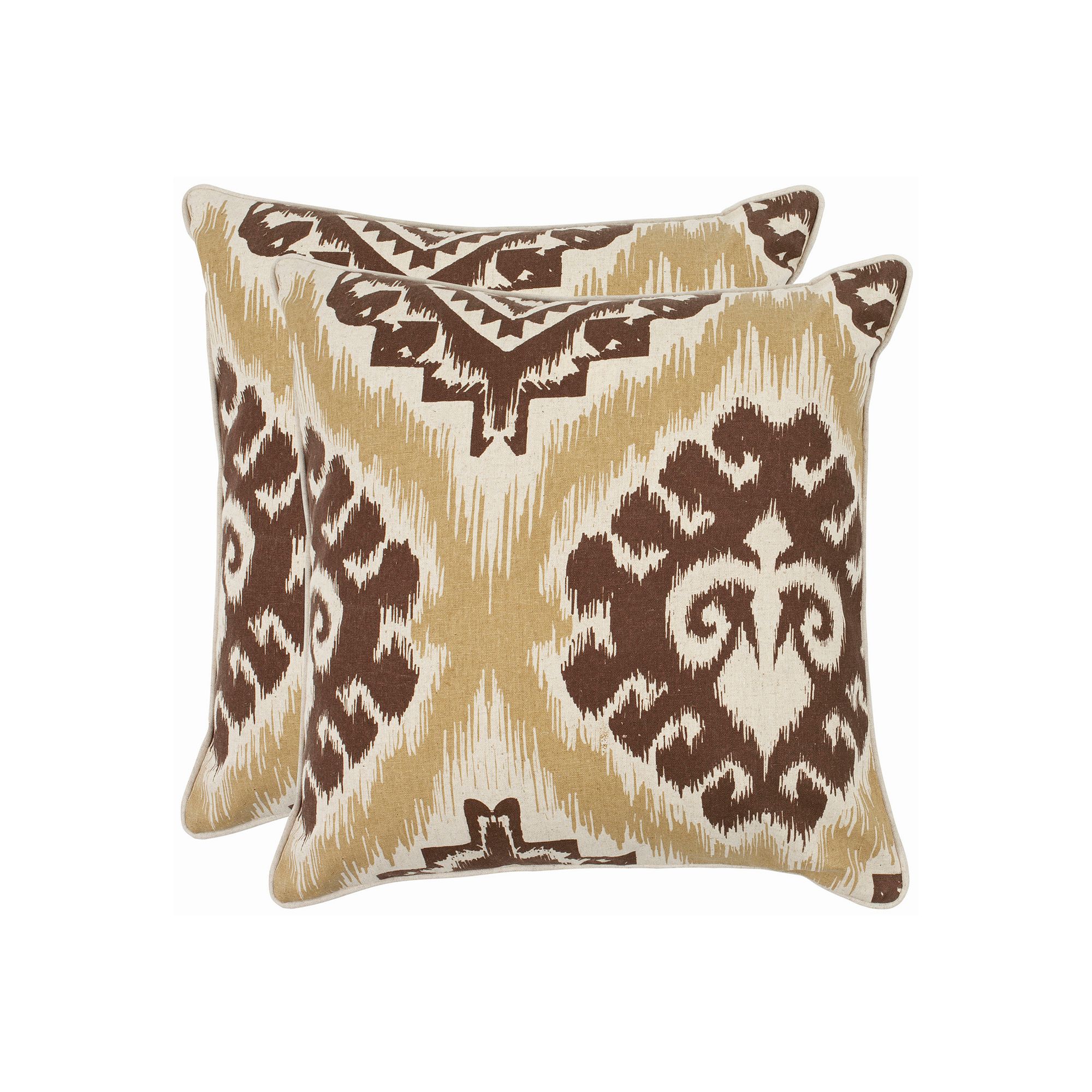 Lucy 2-piece 22 x 22 Throw Pillow Set, Brown