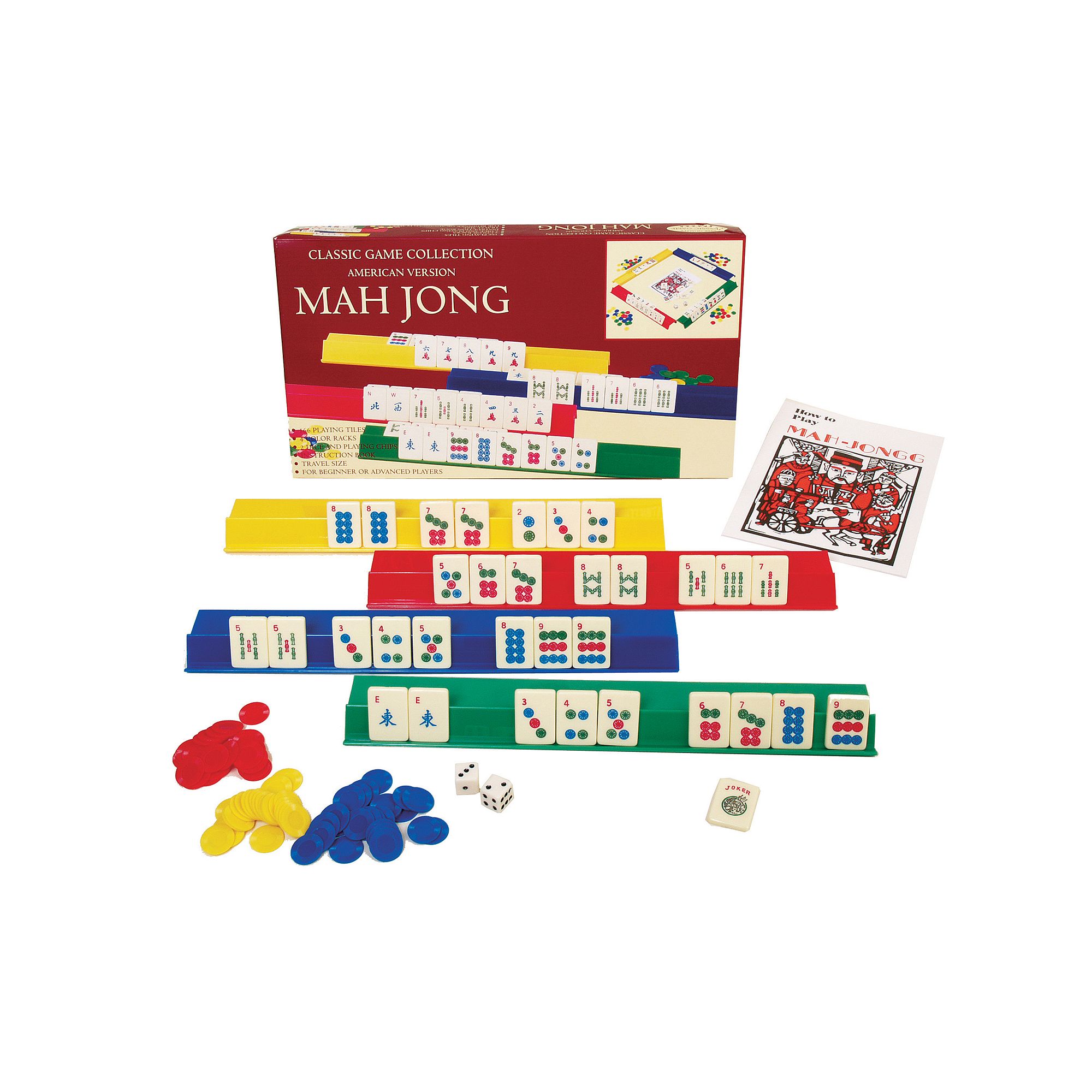 Mah Jong Plastic Game Set, Multicolor