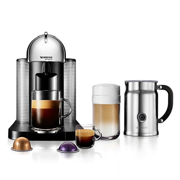 Nespresso Vertuo by Breville with Aeroccino Milk Frother, Pure Chrome