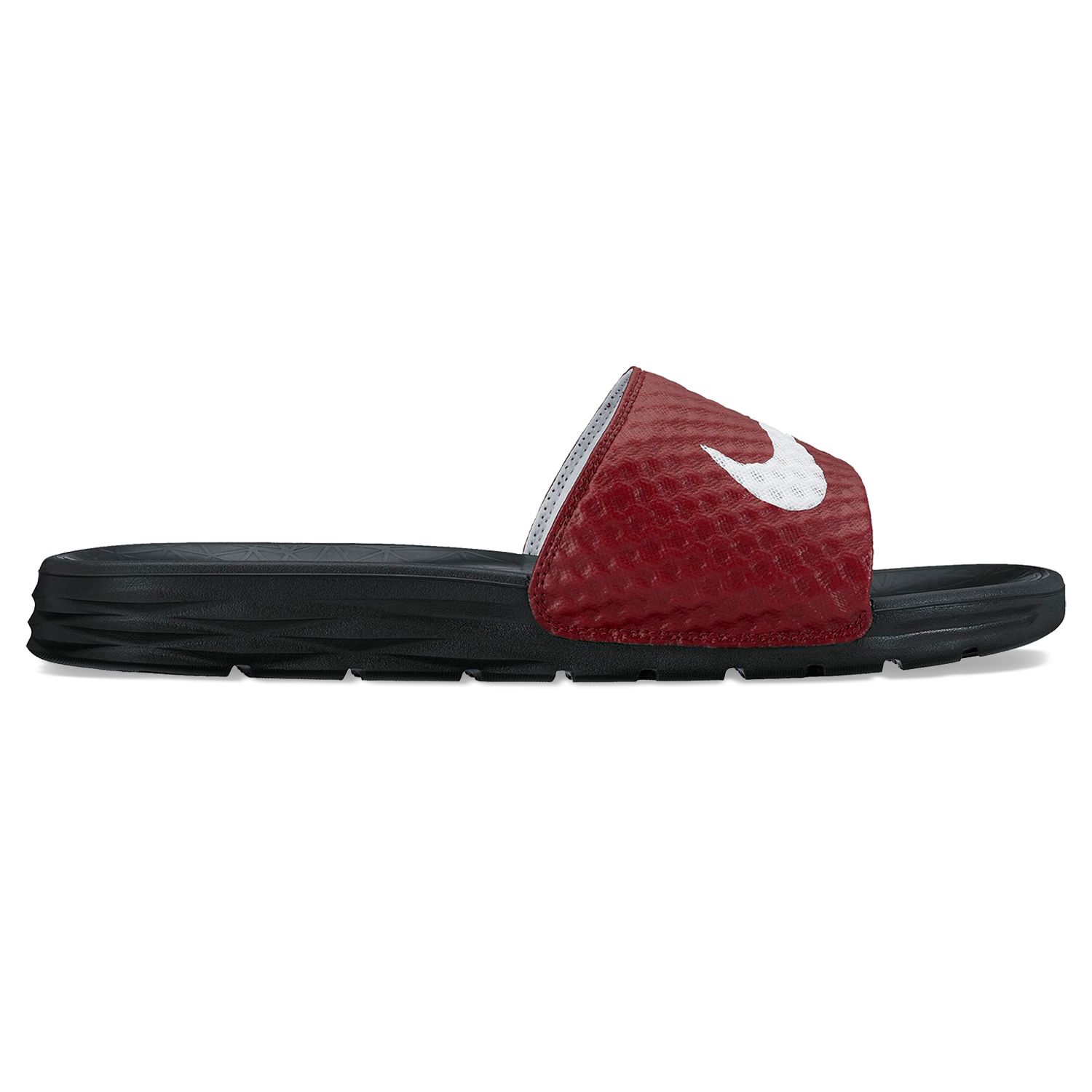 burgundy nike sandals