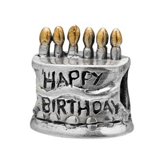 Individuality Beads Sterling Silver & 14k Gold Over Silver Birthday Cake Bead