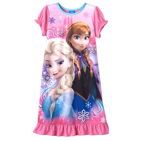 Disneys Frozen Elsa And Anna Ruffle Nightgown Girls 
