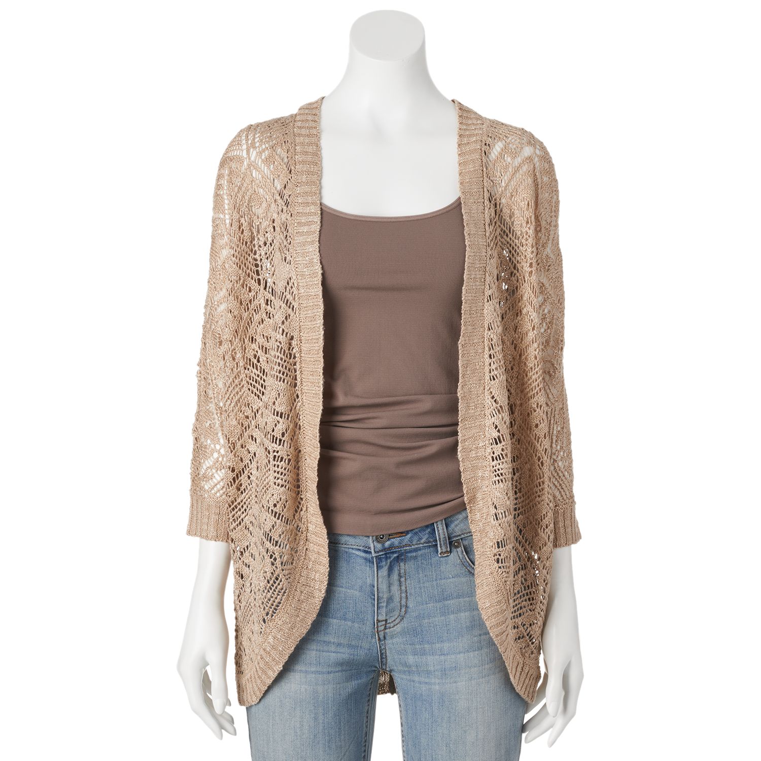 pink republic open front cardigan