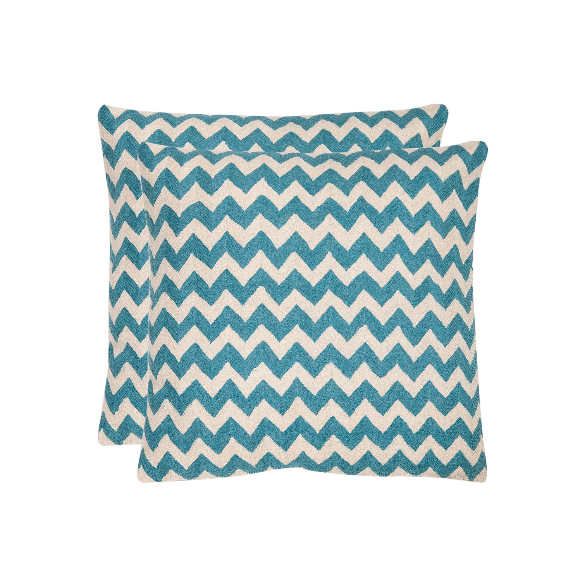 Chevron Tealea 2-piece 18 x 18 Throw Pillow Set, Blue Rain