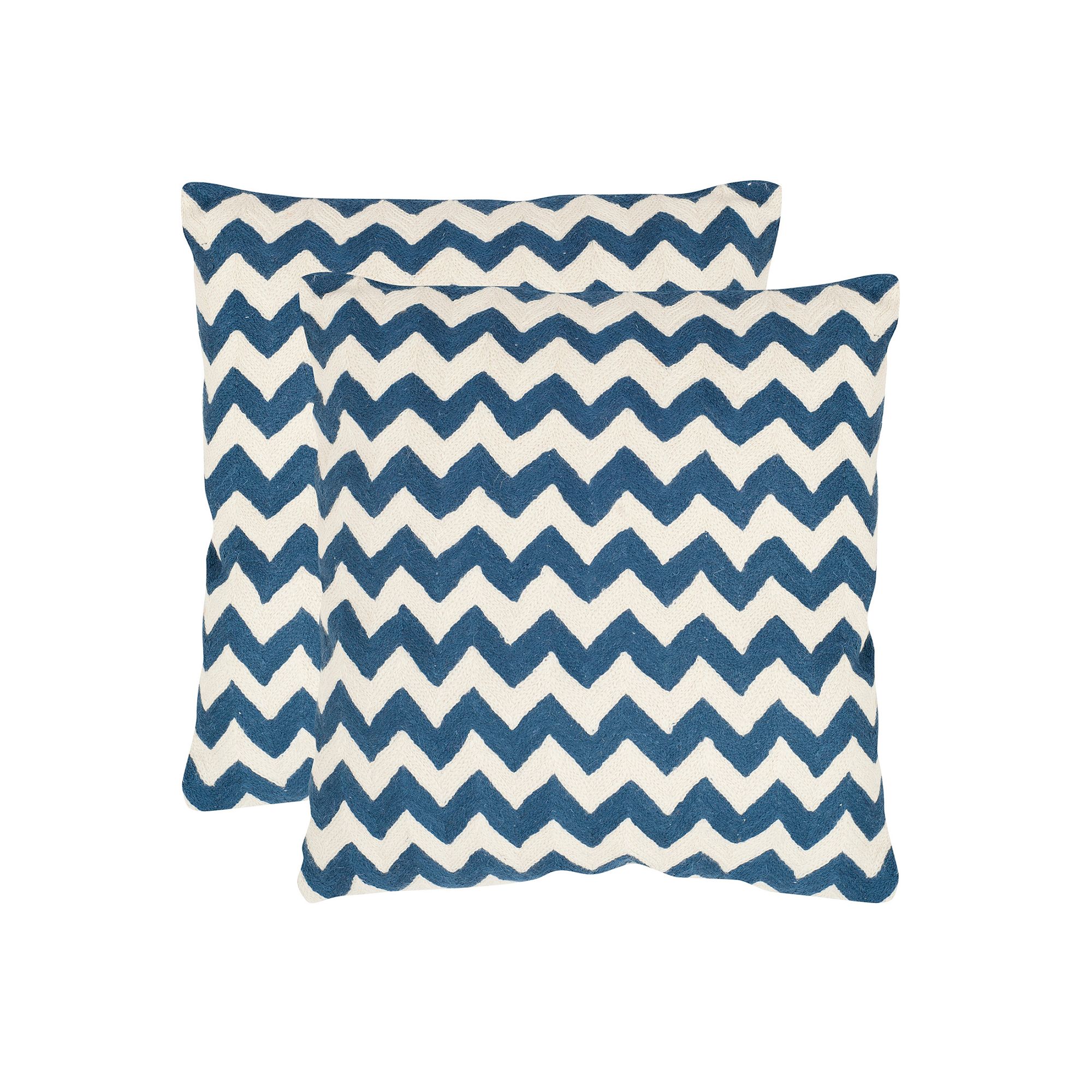 Chevron Tealea 2-piece 18 x 18 Throw Pillow Set, Navy Blue