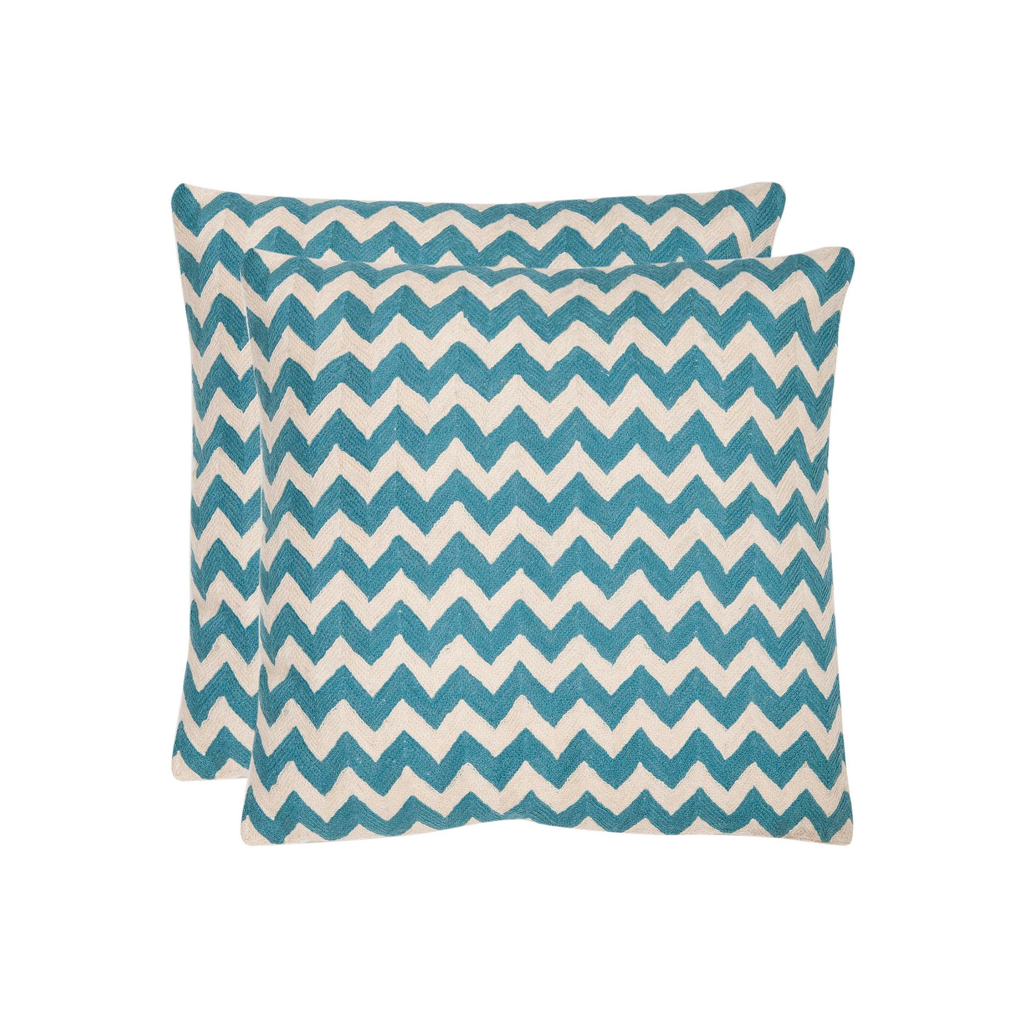 Chevron Tealea 2-piece 22 x 22 Throw Pillow Set, Blue Rain