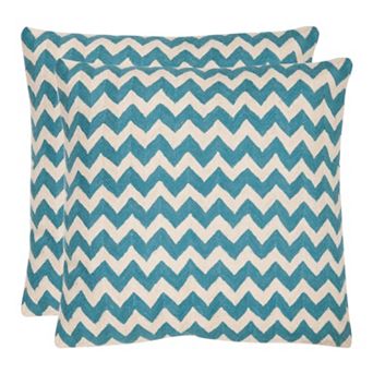 Chevron Tealea 2 pc 22'' x 22'' Throw Pillow Set