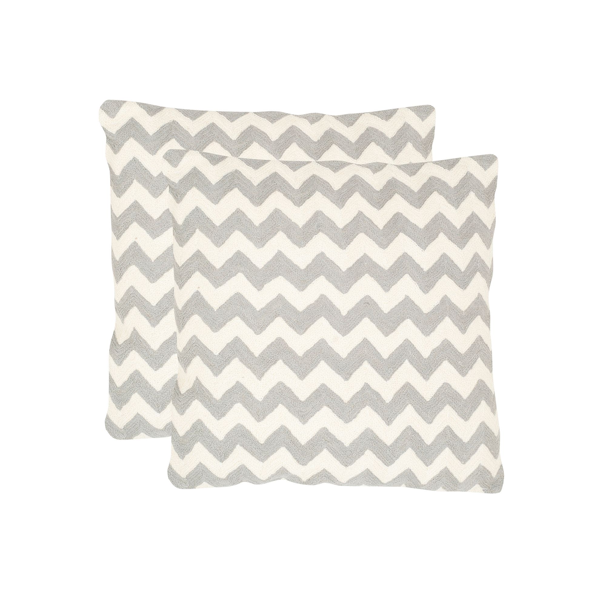 Chevron Tealea 2-piece 22 x 22 Throw Pillow Set, Light Gray