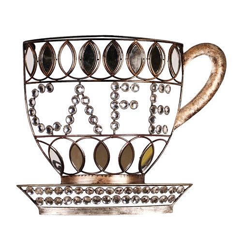 ''Cafe'' Cup Metal Wall Decor