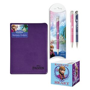Disney Frozen 4-piece Journal, Pencil, Pen & Sticky Note Cube Set