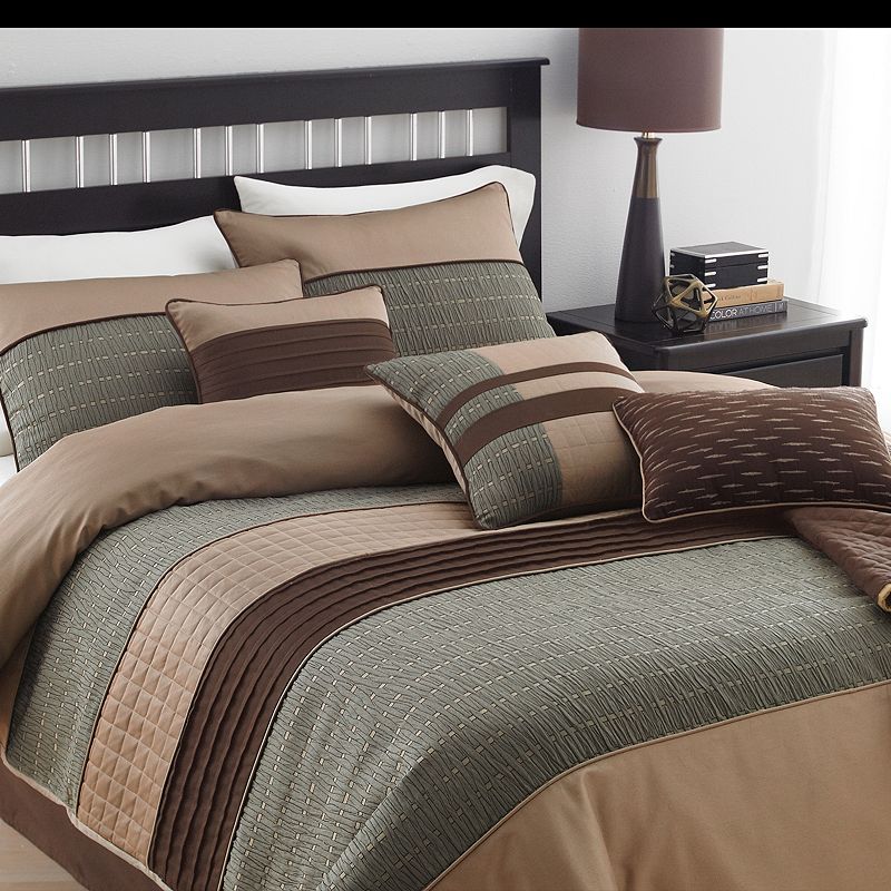 Lexiara 7-pc. Comforter Set, Beig/Green, Queen