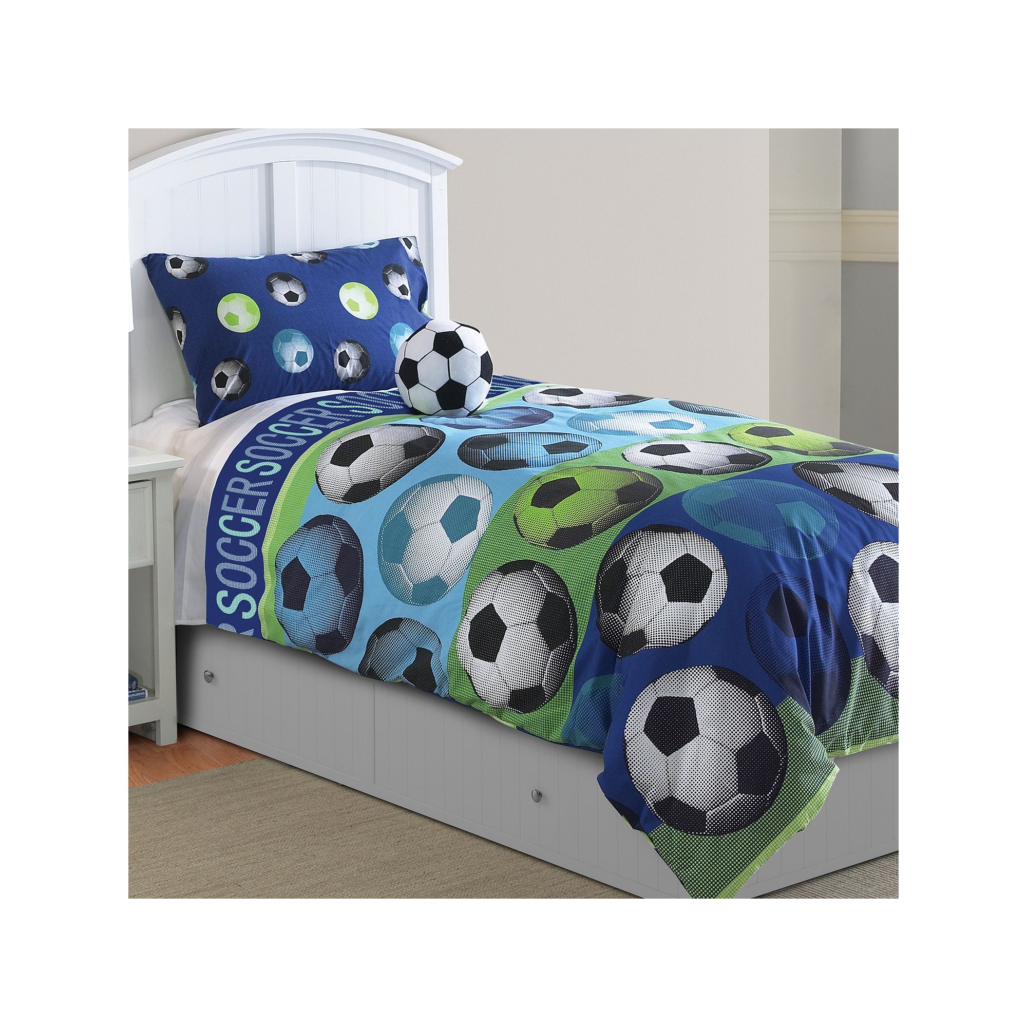 Soccer Comforter Set, Blue