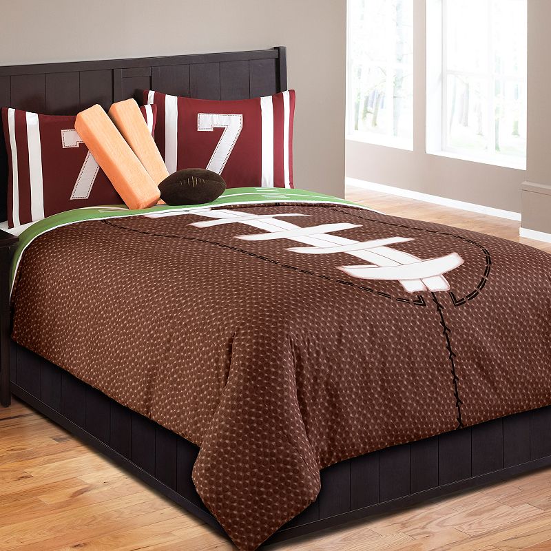 98483710 Football Comforter Set, Brown, Full sku 98483710