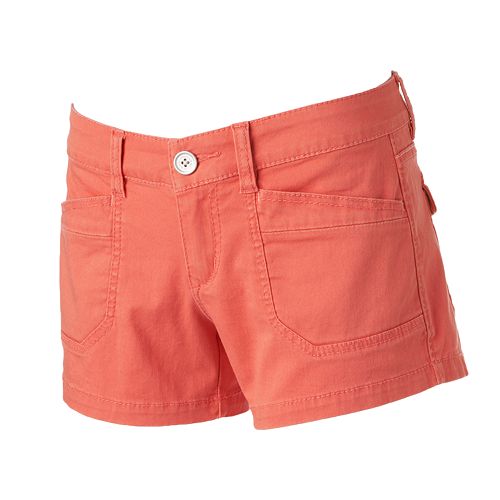 Juniors' Unionbay Twill Shortie Shorts