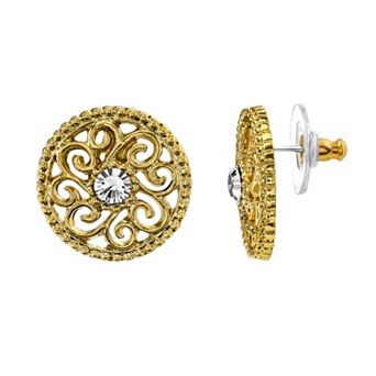 1928 Filigree Circle Stud Earrings