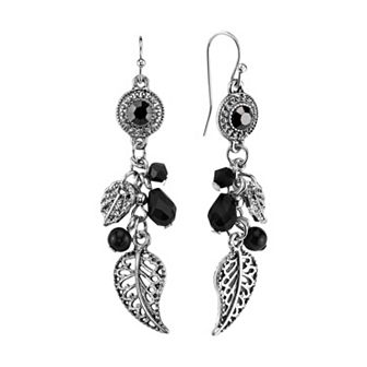 1928 Bead & Leaf Drop Earrings