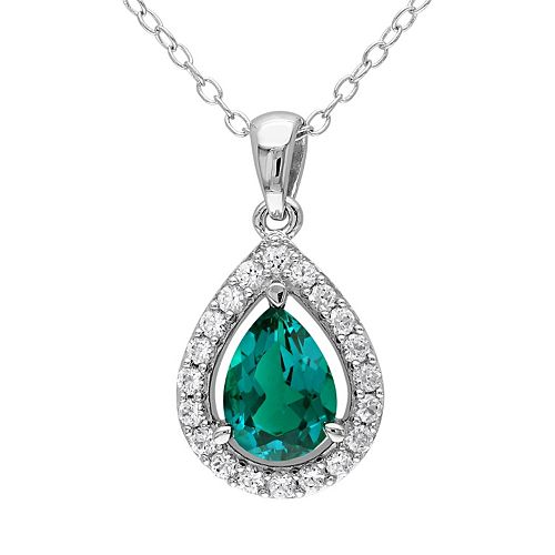 Stella Grace Lab-Created Emerald & Lab-Created White Sapphire Sterling ...