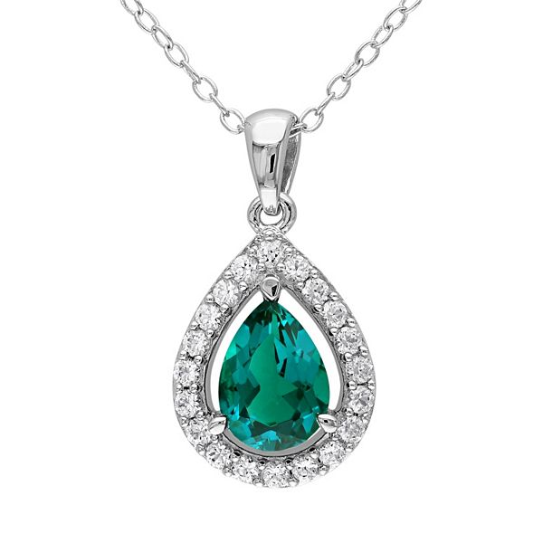 Stella Grace Lab-Created Emerald & Lab-Created White Sapphire Sterling ...