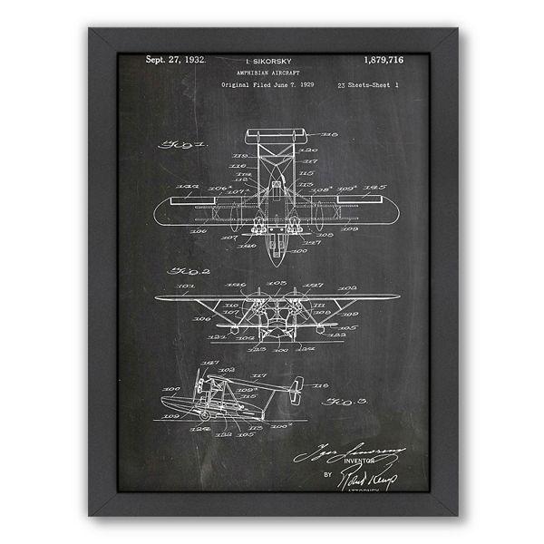Americanflat Amphibian Aircraft Framed Wall Art