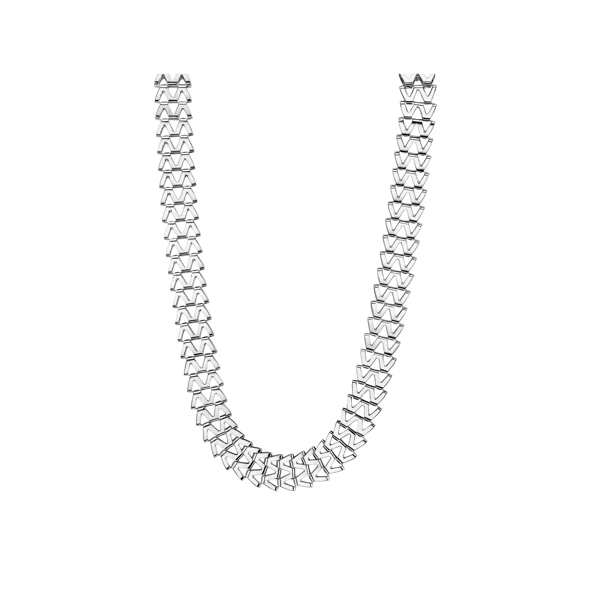 1928 Zig Zag Necklace, Womens, Size: 19.5, Silver Tone