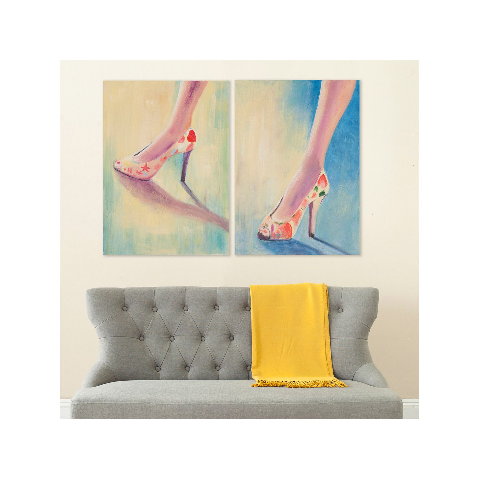 Safavieh 2-piece Summer Shoes Diptych Canvas Wall Art Set, Multi