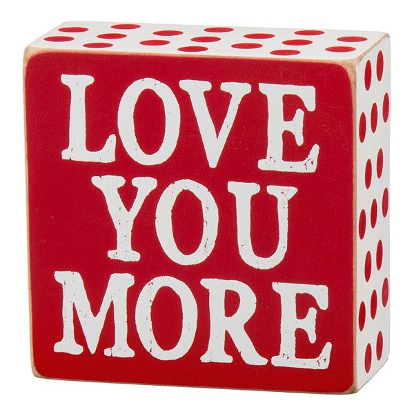 Love You More Wooden Box Sign Art, Love You More Wooden Sign