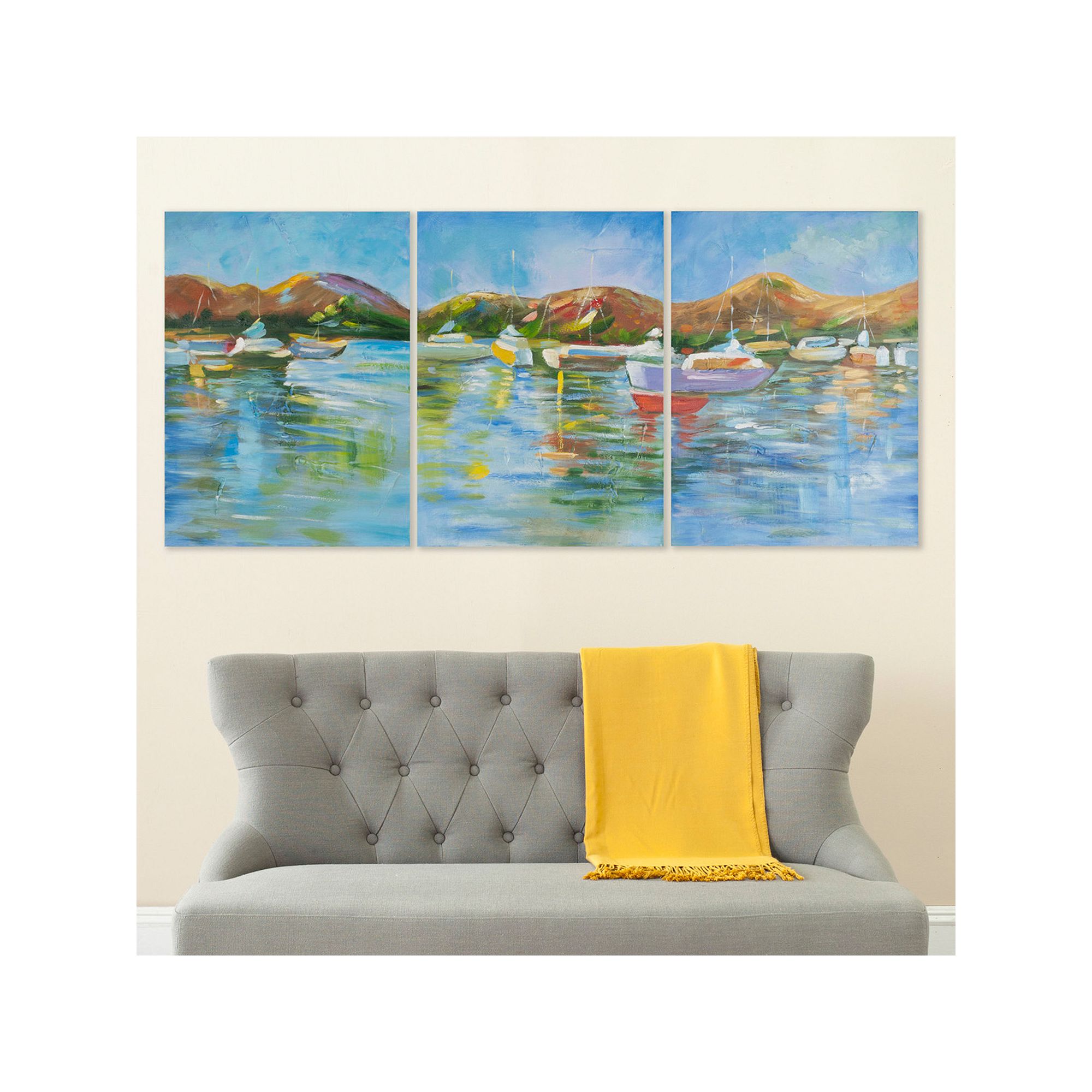 Safavieh 3-piece Sailors Cove Triptych Canvas Wall Art Set, Multicolor
