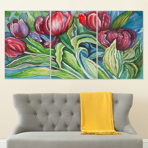 Safavieh 3-piece ''Novae Tulips'' Canvas Wall Art Set