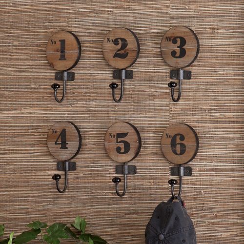 Southern Enterprises 6-Piece Numbered Wall Hook Set
