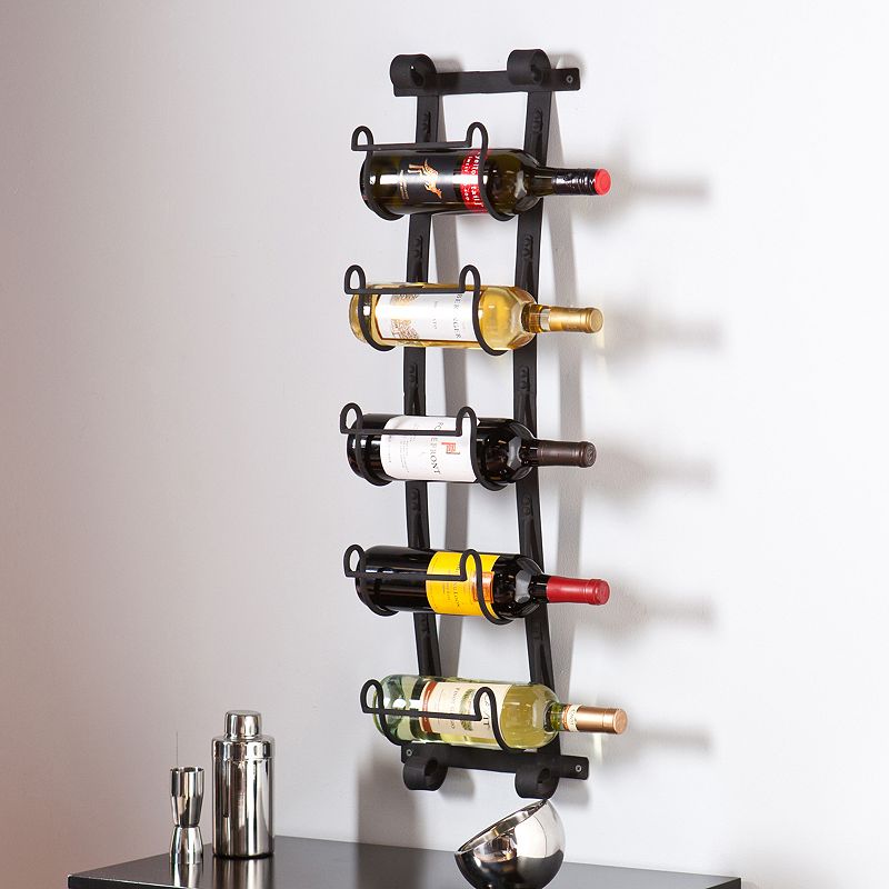 Southern Enterprises Arlington 5-Bottle Wall Wine Rack, Multicolor