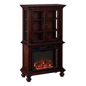 Southern Enterprises Harrington Electric Fireplace Curio Cabinet