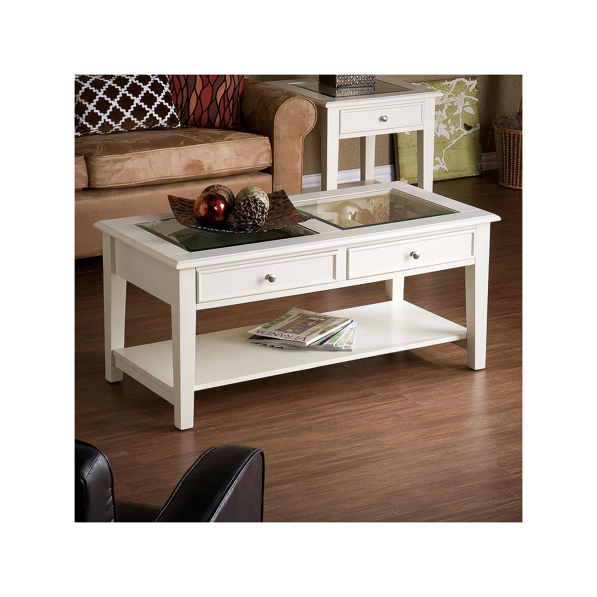 Southern Enterprises Prescott Coffee Table, White