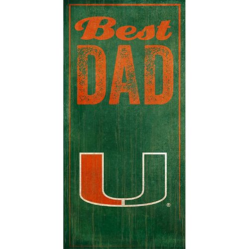 Miami Hurricanes Best Dad Sign