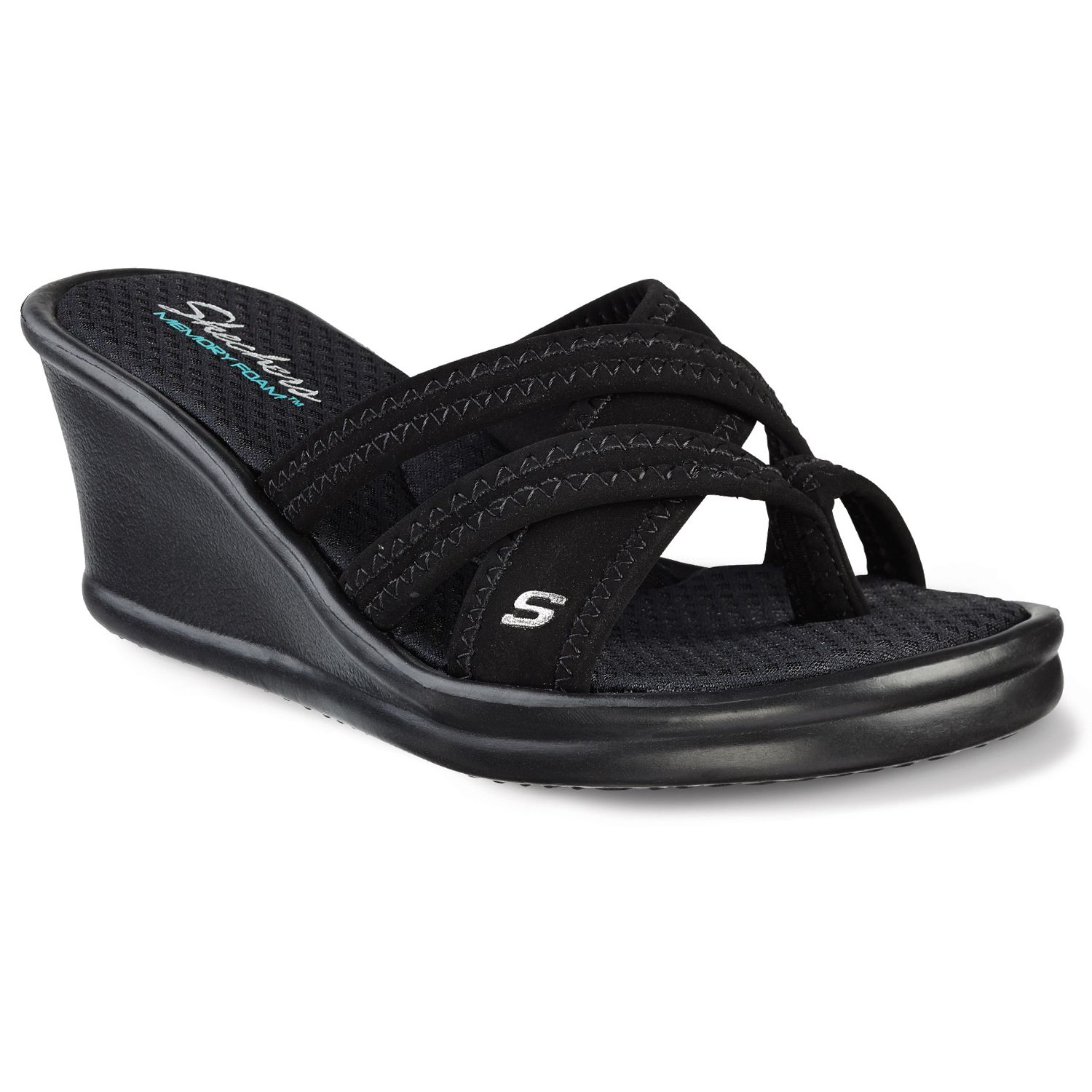 skechers womens young at heart wedge sandals