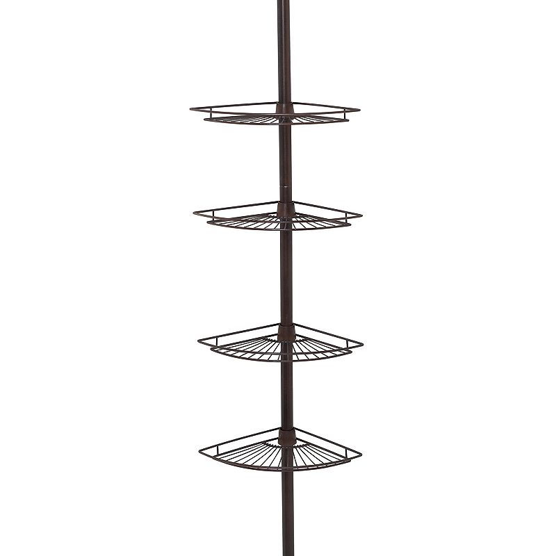 Bronze Shower Caddy with 4 Shelves  Zenna Home Tension Pole