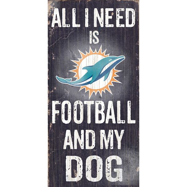 Miami Dolphins Football and My Dog Sign