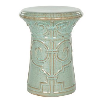 Safavieh Imperial Scroll Aqua Ceramic Garden Stool